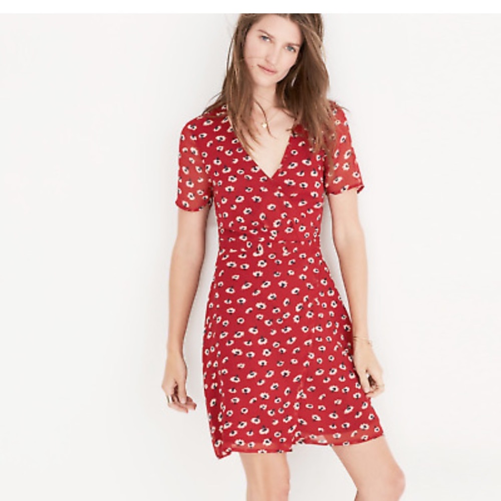 Madewell Wrap-Front Mini Dress in Seattle Floral